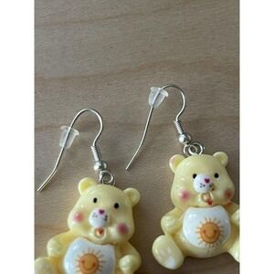 Care Bear Yellow Handmade Earrings  No Brand New